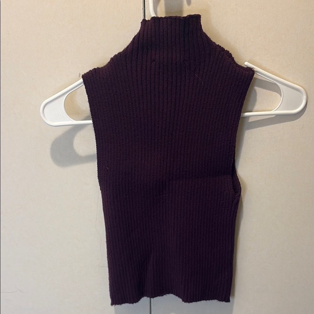 Zara Deep Purple Ribbed Knit Top - Picture 5 of 5